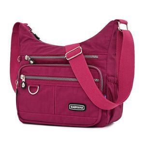 Crossbody Bag Multi Pocket Shoulder Handbags Purse Waterproof Nylon :<
